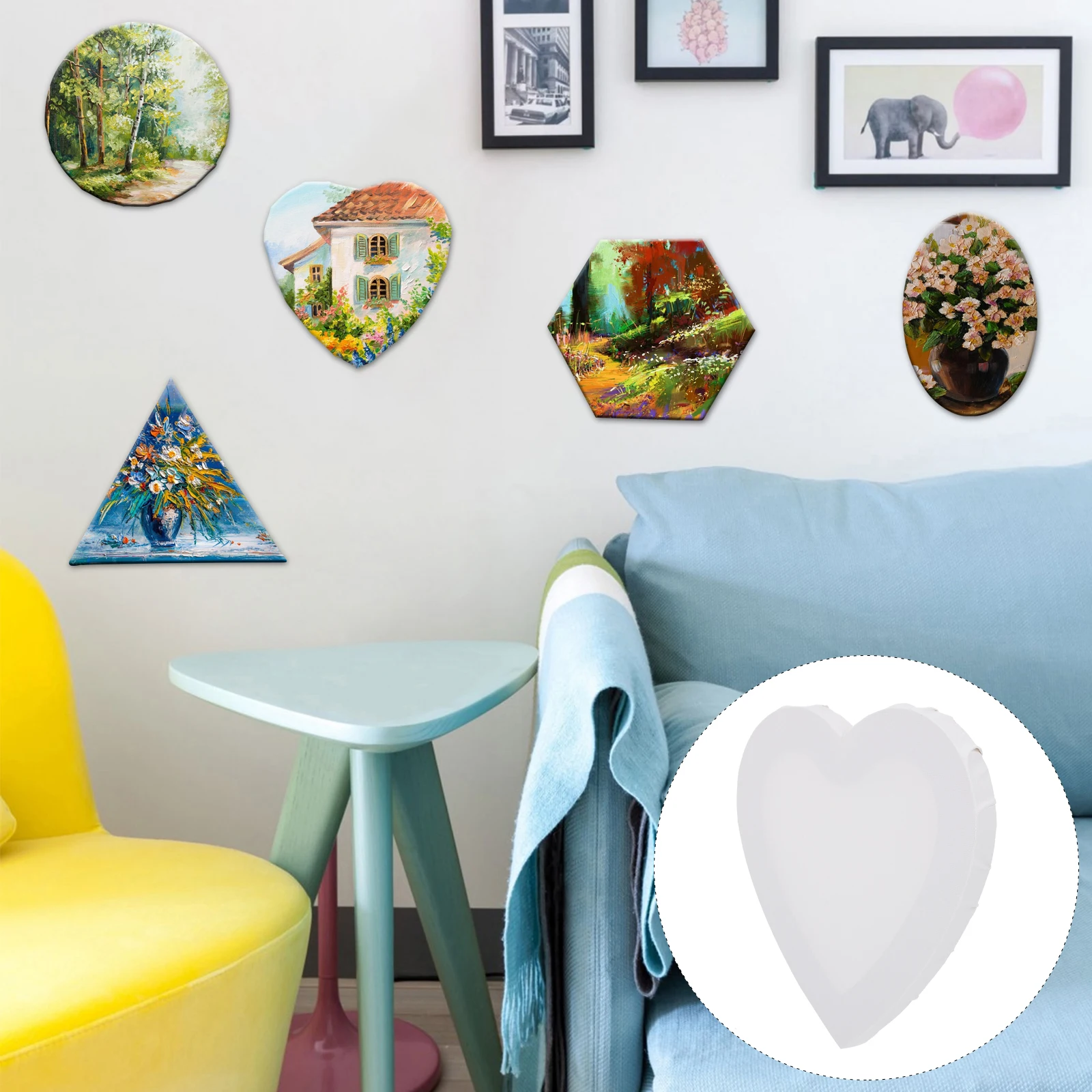 

Oil Picture Frame Board Blank Painting Frames Heart Shaped Stretcher DIY Canvas Supplies Lightweight Compact Beginner