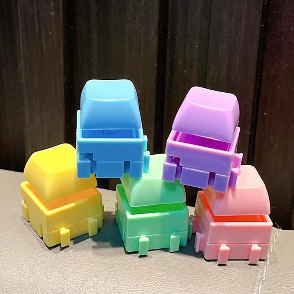 2/3/4/9 Keys Fingertip Keyboard Keychain Portable Keycap Button Stress Relief Toy Anti-Anxiety Random Color Mini Key Press Toy