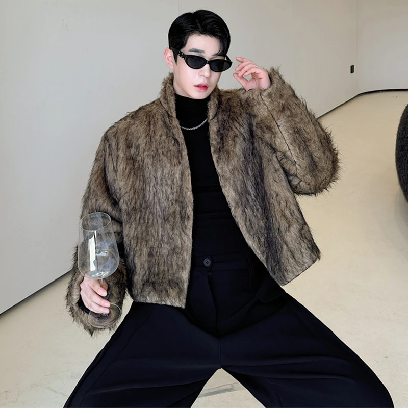LUZHEN قصيرة 2024 الشتاء الأمريكية ملابس خارجية الفراء الراقية سترة ضوء الموضة الفاخرة العصرية أنيق جديد معاطف الذكور الملابس JY4650