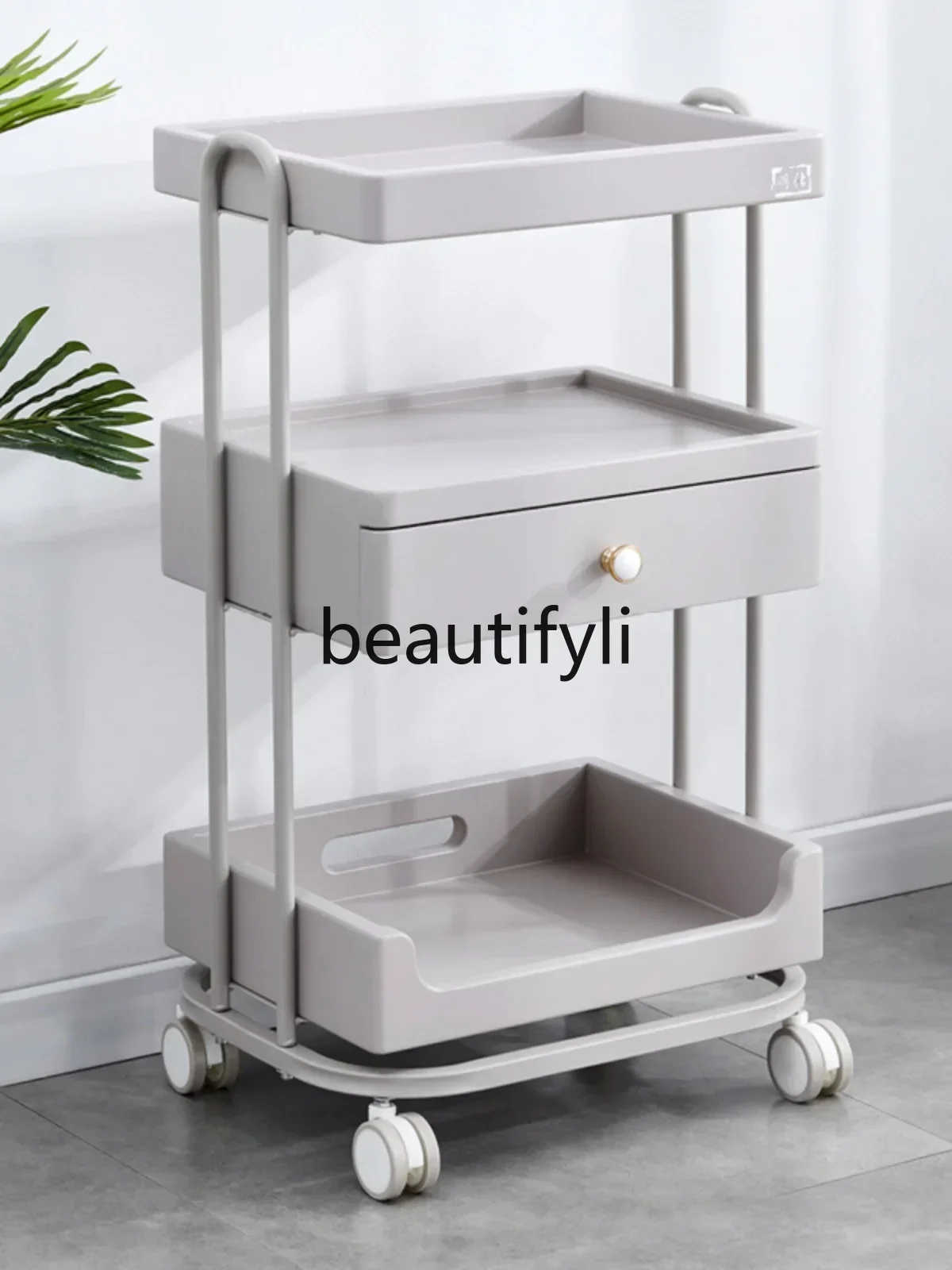 

SS High-end beauty trolley, beauty cart, mobile drawer, shelf, embroidery SPA nail trolley