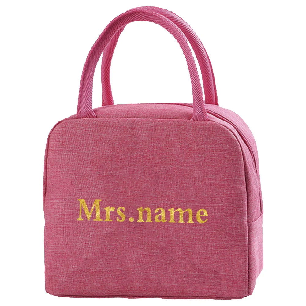 شخصية التخصيص اسم الوردي معزول حقيبة الغداء سميكة تخزين المواد الغذائية في الهواء الطلق السفر حقيبة تخييم بينتو حقيبة