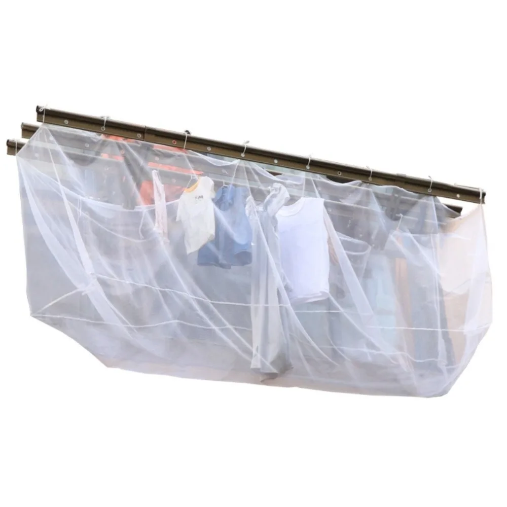 Breathable Anti-lost Laundry Drying Net Windproof Anti-drop Clothes Drying Rack Pocket Washable Prevent Wind Clothes Mesh Cover