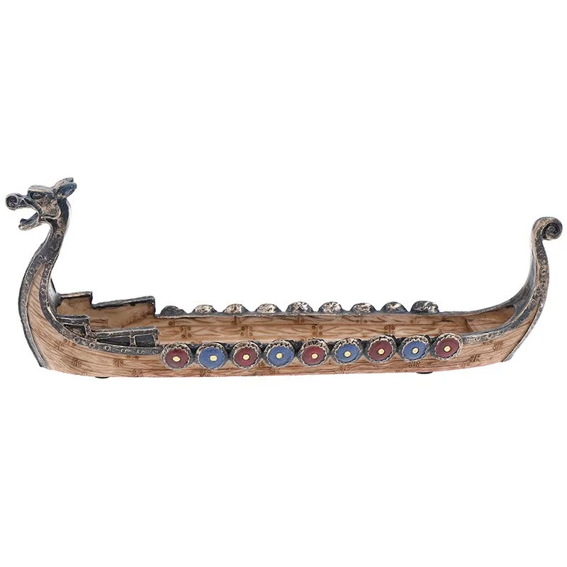 Vintage Loong Boat Incense Burner Chinese Style Furnishings Indoor Furniture Boat Shaped Desktop Decoration Incense Burner ZG134