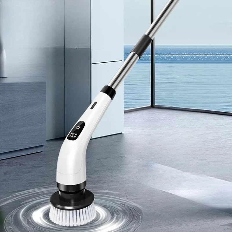 Handheld Electric Scrubber, Multi-Function Cleaning Brush, Extendable Floor Cleaning Tool, Kitchen & Bathroom Brush