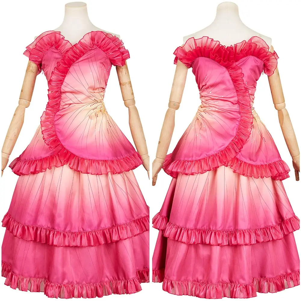 Fantasia Glinda Cosplay Dress Movie Wicked Adult Women Fantasy Roleplay Halloween Costume Princess Outfits Carnival Party