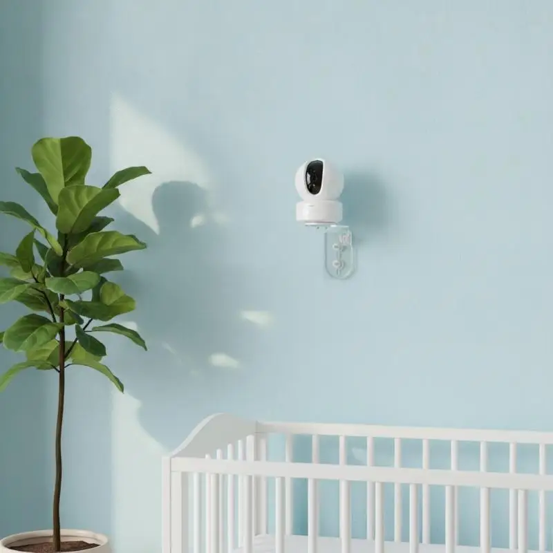 Wall Mount Acrylic Adjustable Camera Base No Drilling Damage Free Holder for Indoor Smart Baby Monitor Cams
