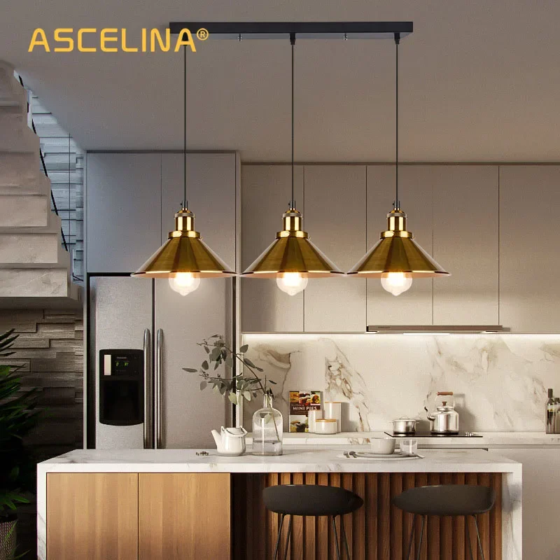Retro LED Industrial Ceiling Chandeliers Iron Indoor Decor E27 Pendant Light Kitchen Bedroom Restaurant Black Hanging Light