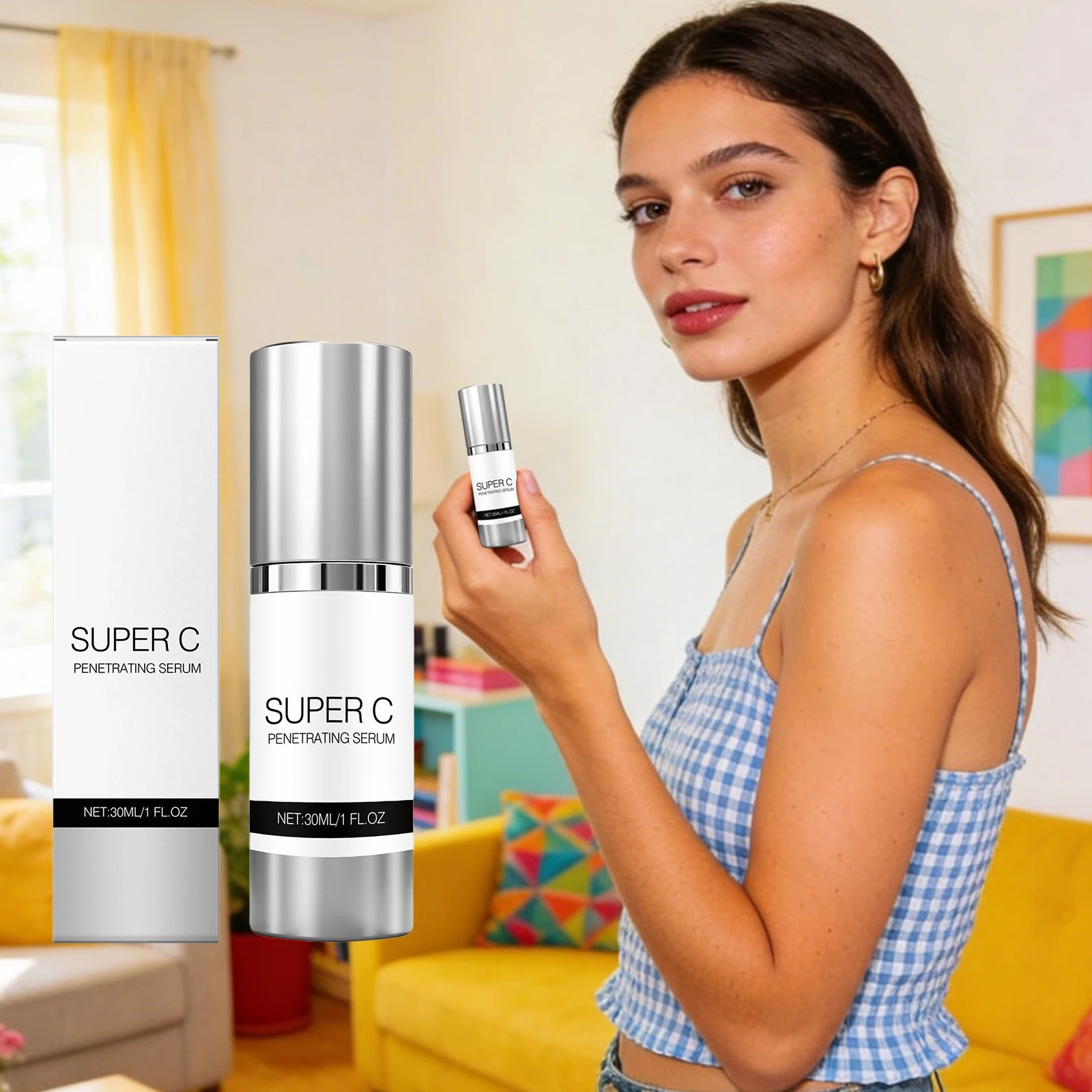 

Vitamin C Facial Serum Mild Moisturize Deep Penetrating Improve Fine Line Relief Rough Strengthen Skin Barrier Skincare Essence