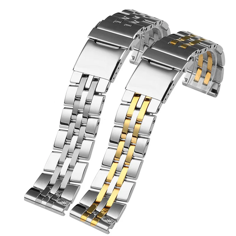 22m 24mm High Quality solid Stainless Steel Watchband For Breitling Watch Strap Men\'s Bracelet Push-Button Hidden Clasp bracelet