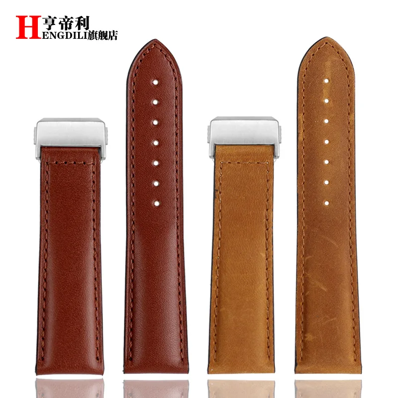 For Hamilton Khaki jazz Watch H32755851 cowhide Watch Strap Genuine Leather Ostrich skin WatchBand Folding Clasp men\'s Bracelet