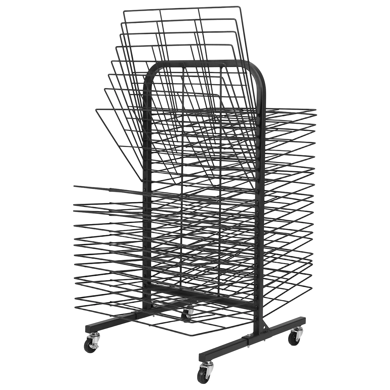 

Paint Drying Stand Rack with 40 Removable Shelves with 4 Caster Wheels Sturdy Art Organizer 17.7x25inch for Classrooms & Studios