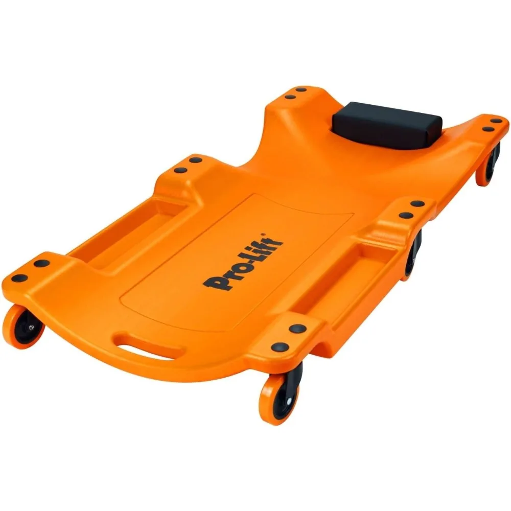 زاحف بلاستيكي مريح 40 ميكانيكي مع مسند رأس مبطن وصواني أدوات مزدوجة وسعة 350 رطلاً