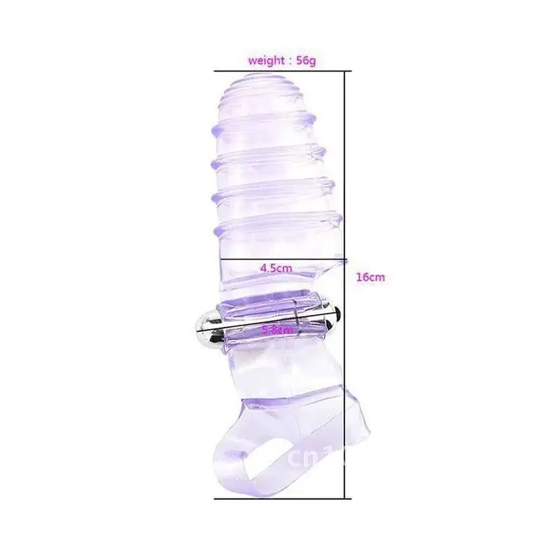 Triple Finger Sleeve Vibrator Delay Extender HandJob Clit Stimulate Squirt Brush Woman Orgasm Massager Condom Stick #5