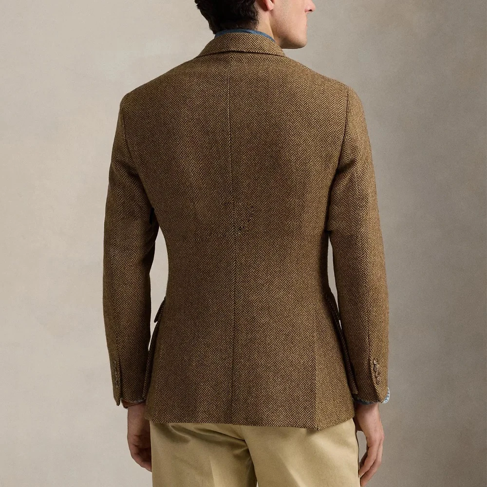 Hanya Jaket 1 Buah Pria Serbaguna Baru Musim Dingin Kasual Pria Herringbone Pria Mantel Musim Dingin Kerah Mantel Pria Pakaian Musim Gugur Pria Mantel