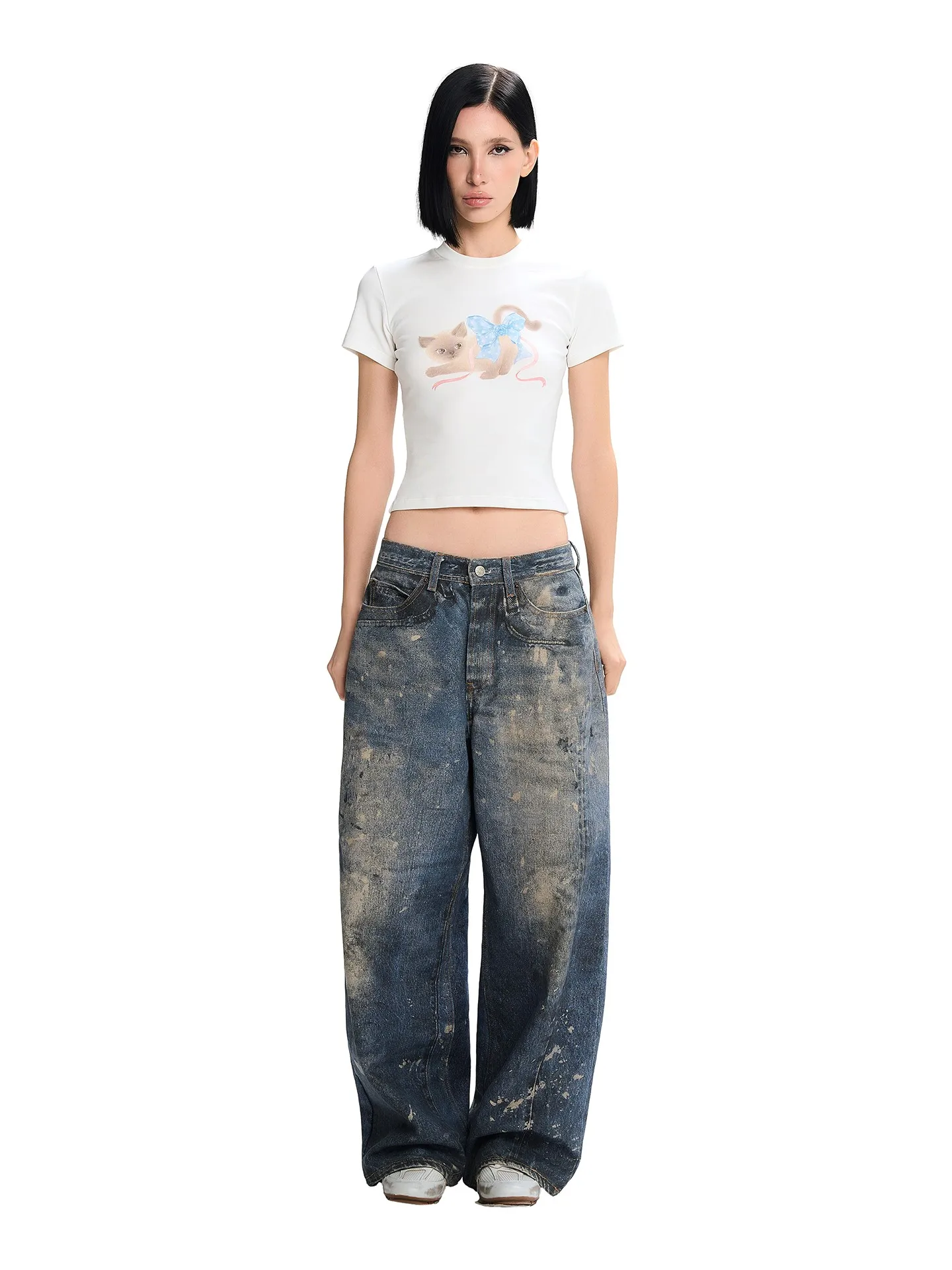 

Faionable Slim Fit round Ne ort Sve T-irt Print All-Match LSoul Autumn Winter New Arrival Women's irt