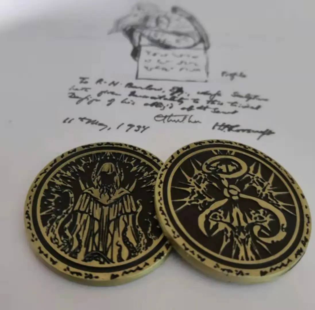 Cthulhu mythos Hastur commemorative coin bookmark