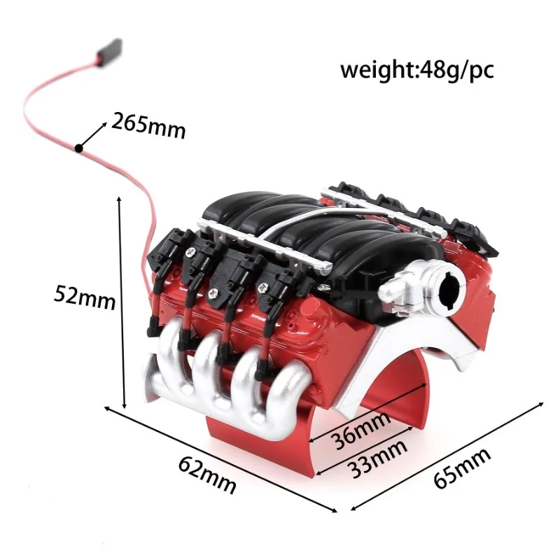 Simuleren LS7 V8 Motor Motor Radiator Koelventilator Koellichaam Voor 1/10 RC Crawler Auto Axiale SCX10 II III TRXS TRX4 D90 Redcat