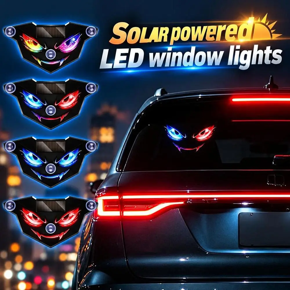 Solar Powered Eye of the Demon Car Light Wireless Suction Cup Mount Solar Car Light Multiple Light Options Car Window Light