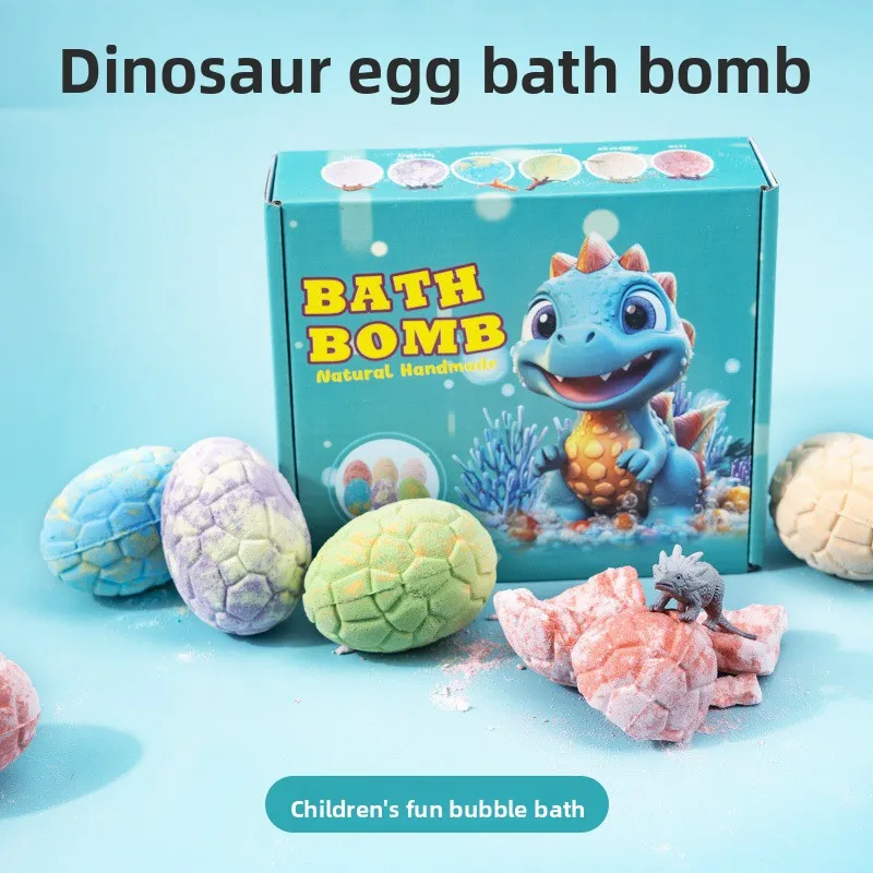 

Cross-Border Bath Toys 90g Baby Dinosaur Egg Essential Oil Bath Salt Bath Ball Gift Set