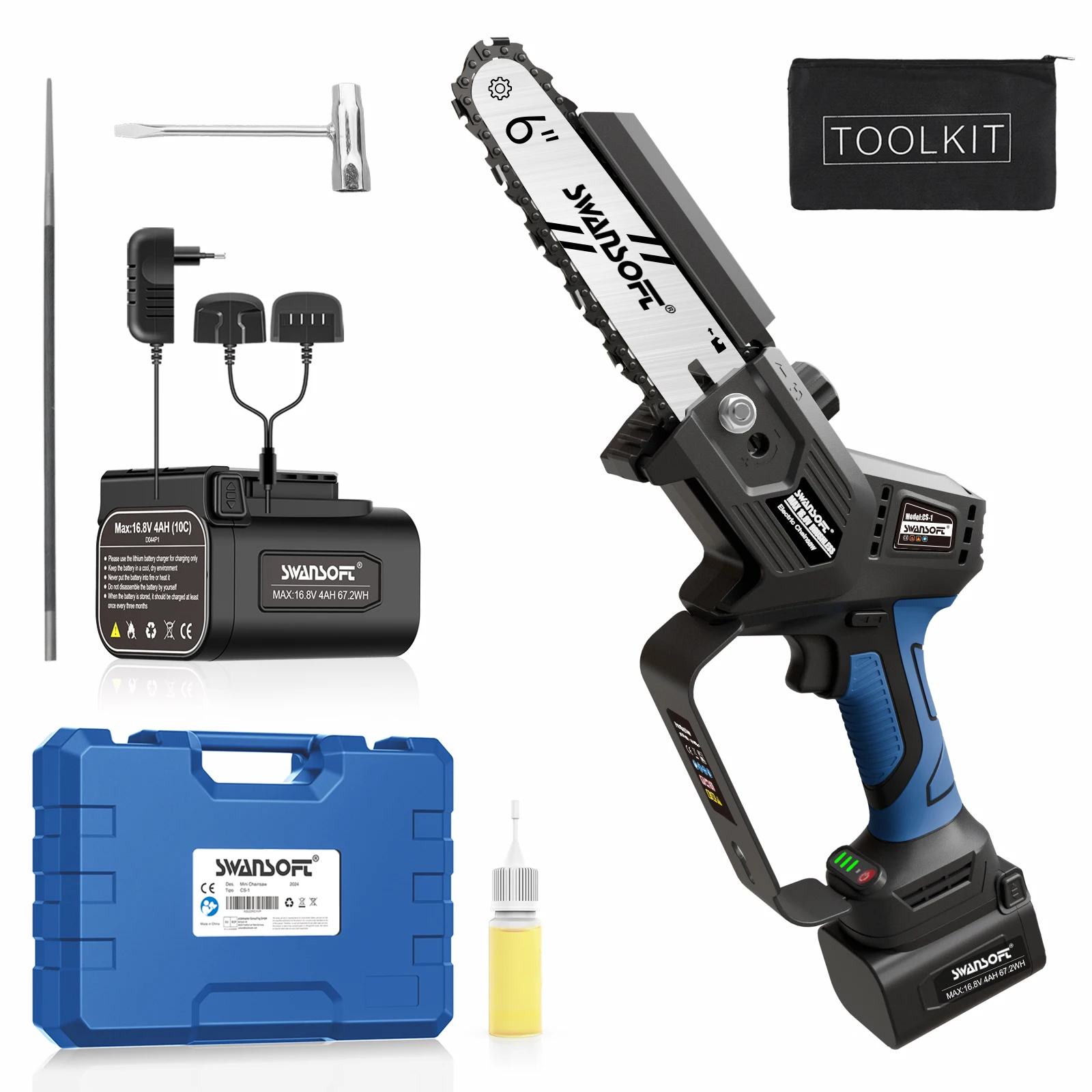 Electric Chain Saw Battery Powered Pruning Pole Saw Mini Cordless Chain Saw