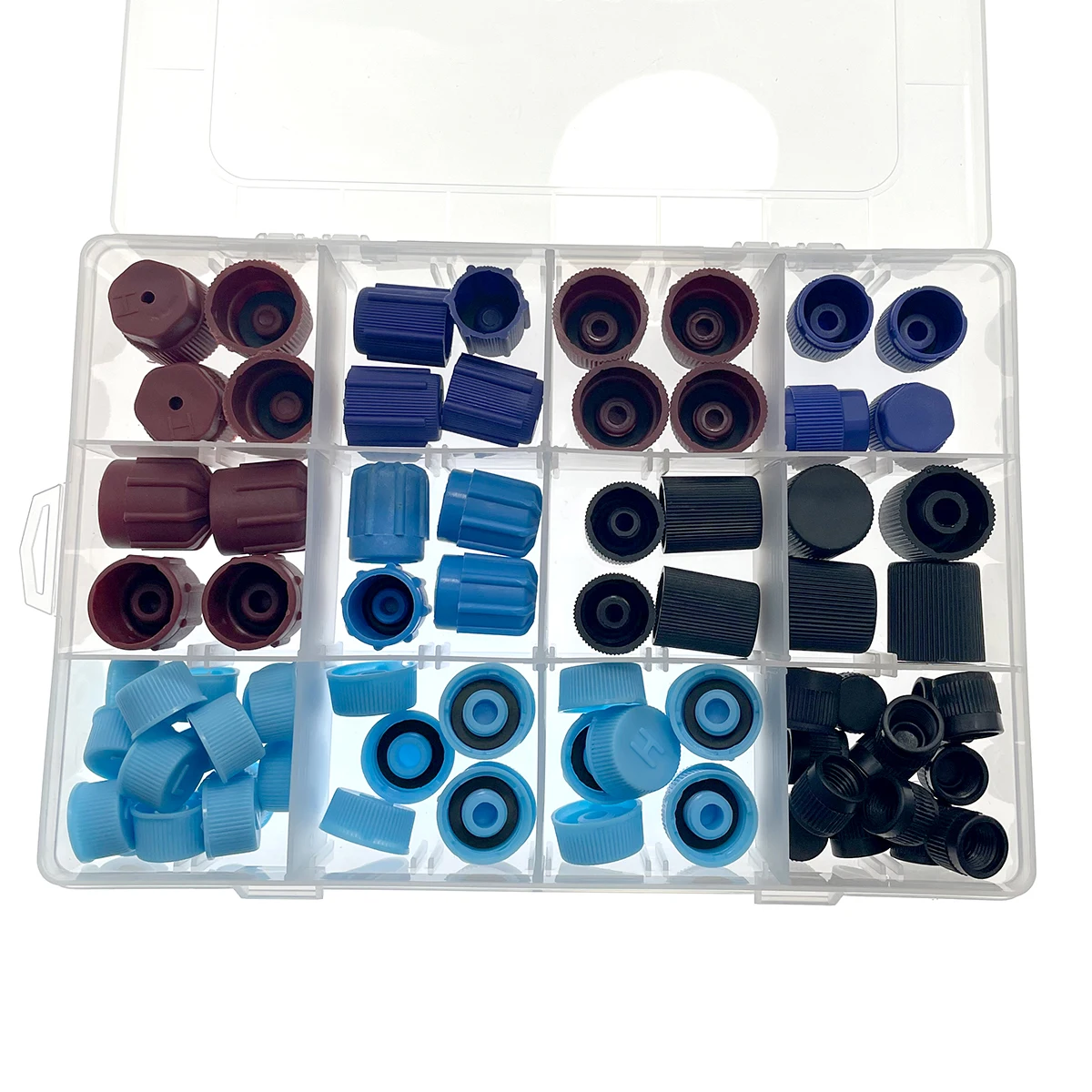 77 PCS Universal Car Auto A/C R134a R12 High Low Side AC System Valve Core Dust Caps Set Air Seal Replacement Air Conditioning