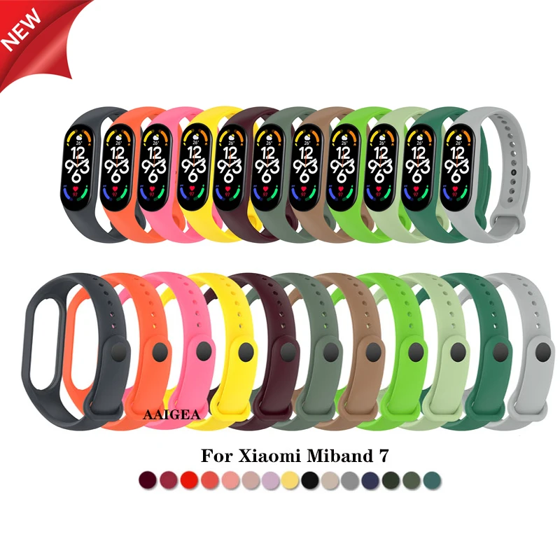 30 Colors Strap For Xiaomi Mi Band 7 Wrist Spare Strap Soft TPU Silicone Bracelet