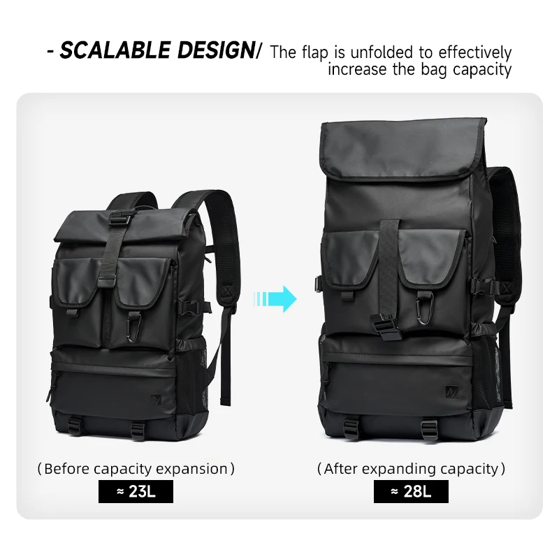 MATE ELAN Large Men Travel Backpack 17.3 Inch Laptop Bag Waterproof Outdoor Sport Hiking Backpack Stylish College Schoolbag