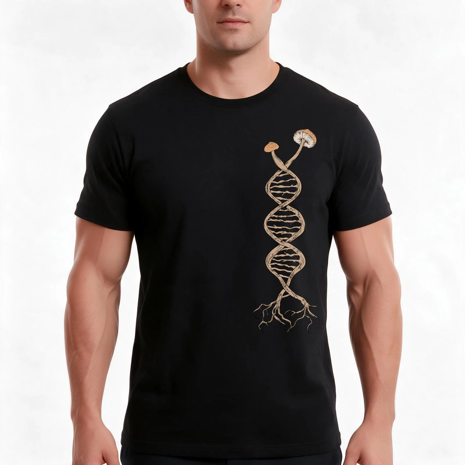 Mushroom picking mushrooms lies in my DNA T-Shirt, Summer Casual Cotton Tee, Oversized Streetwear Tops, Vintage Graphic Print