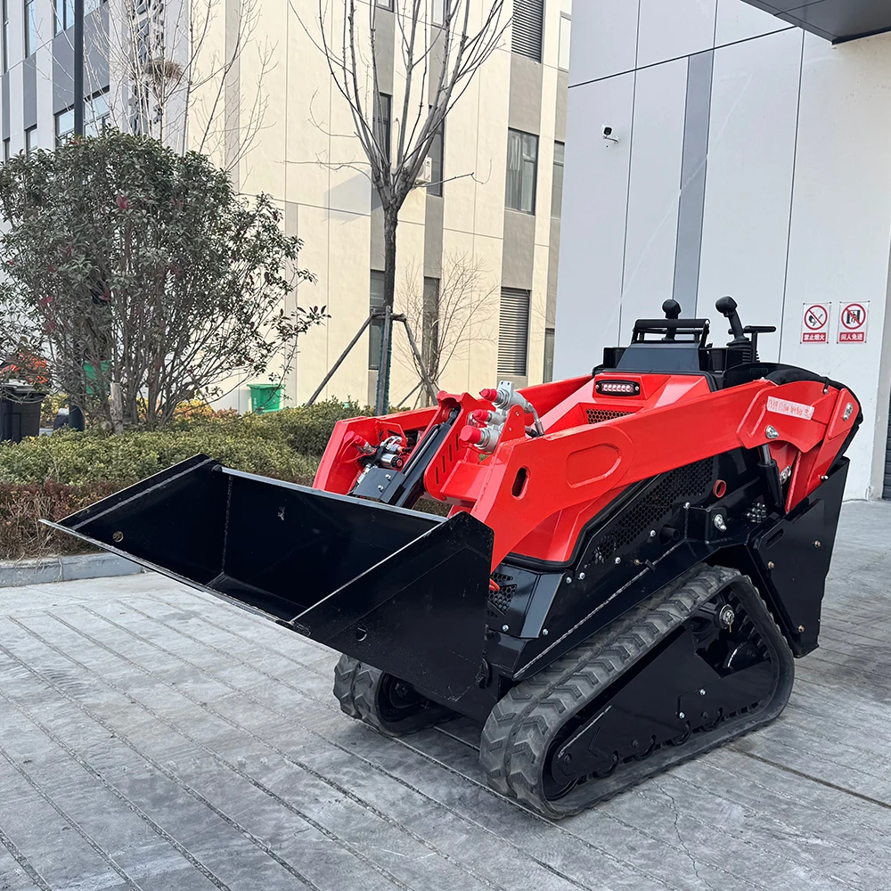 Mini Loader Standing Type Engineering Machinery 500kg 1000kg Track Skid Steer Loader with Attachments