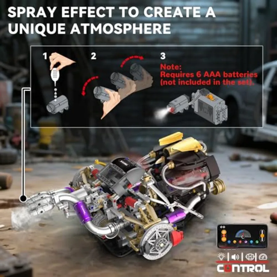 مجموعة أدوات بناء المحرك V8 التي تعمل بتقنية مع محرك التحكم في التطبيق ورذاذ الضوء الهندسة الميكانيكية القابلة للجمع