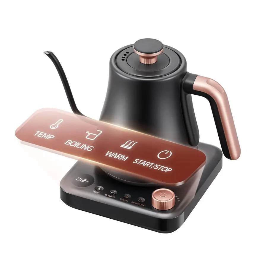 

Электрический чайник с изогнутым носиком 1000 Вт, 0.8 л, из нержавеющей стали, с контролем температуры