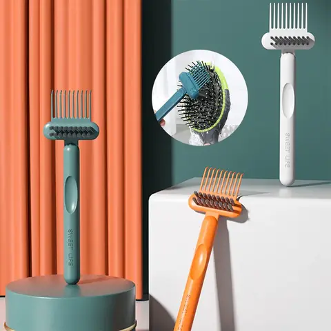 2In1 Hairbrush Comb Cleaning Brush Cleaner Rake Comb Embedded Tool Mini Hair Dirt Remover for Removing Hair Dust Home Salon Use