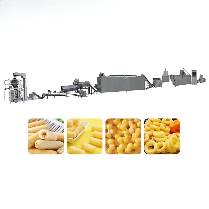 Multifunction Wheat Corn Flour Puffed Snack Food Extruder Cheese Flavor Processing Machine OEM
