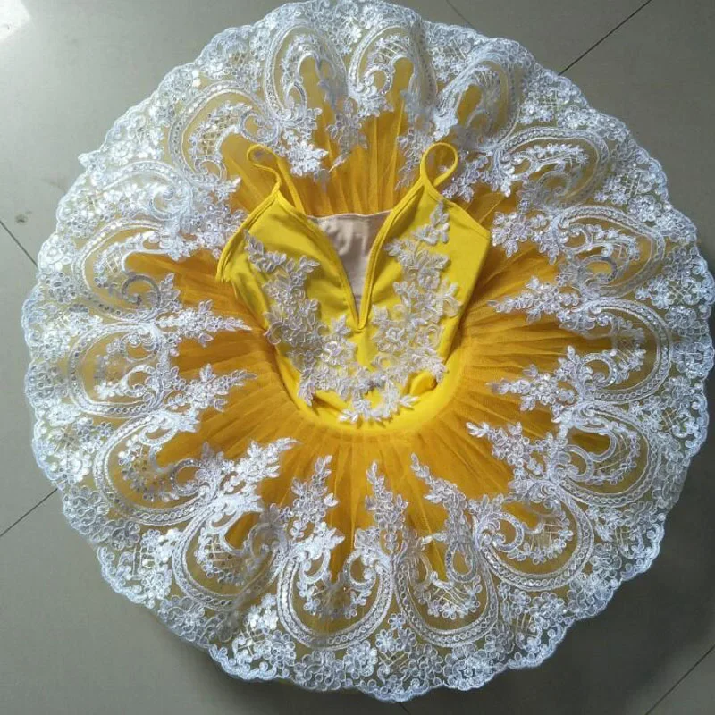 Tutu de Ballet professionnel à paillettes blanches, robe de Ballet pour femmes et adultes, vêtements de scène pour filles et enfants, Costumes de ballerine de danse du lac des cygnes