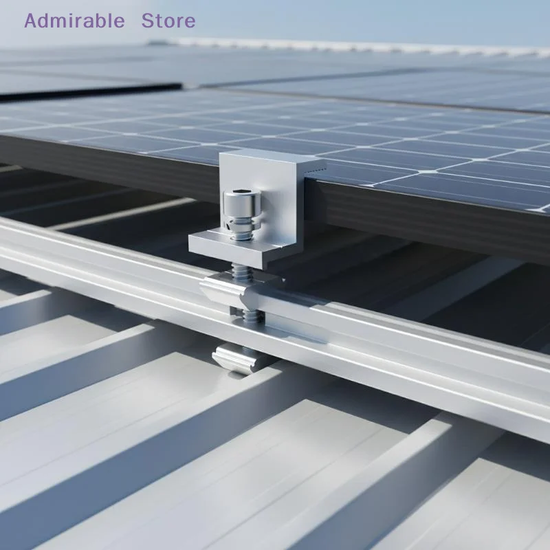 [W]5/10Pcs For Aluminum Alloy Solar Panel End Clamps For PV Module Racking Mount