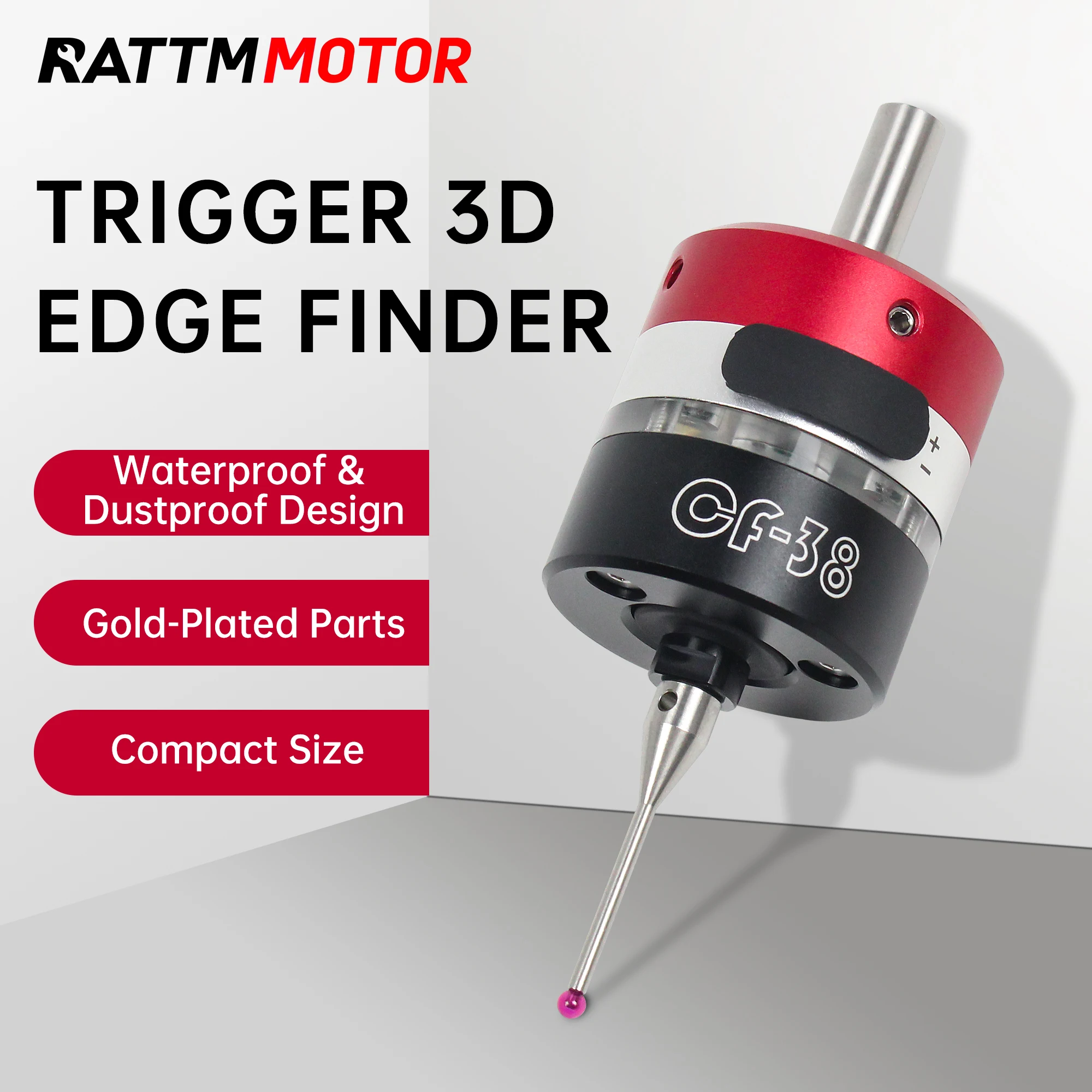 

3D Trigger Edge Finder High Precision Touch Probe CNC Milling Machine Three-coordinate Centring Rod Tool Setter CF-38