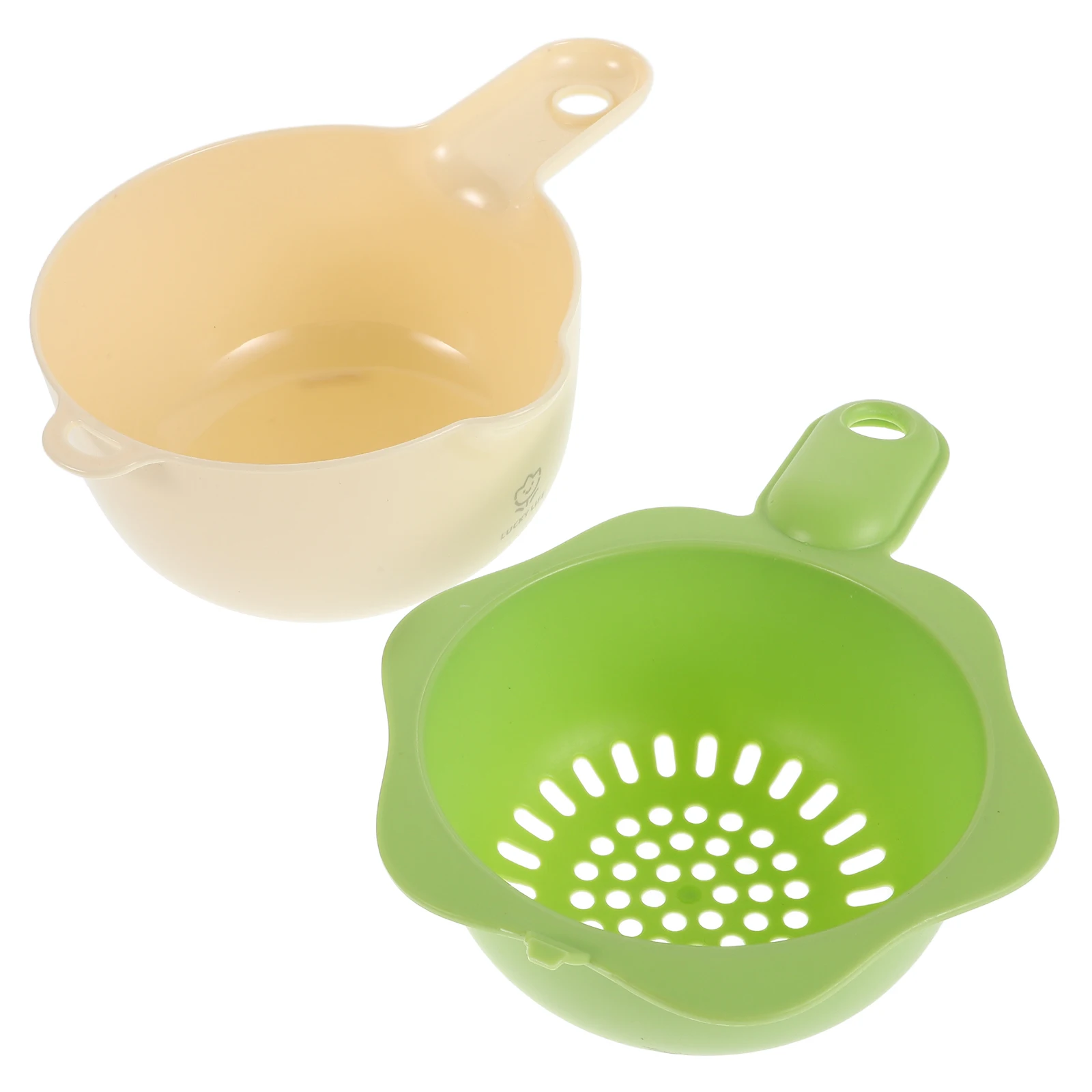 

Cute Handle Flower Shaped Plastic Colander Double Layer Small Kitchen Strainer Drain Basket Vegetable Washer Sink Food Strainer
