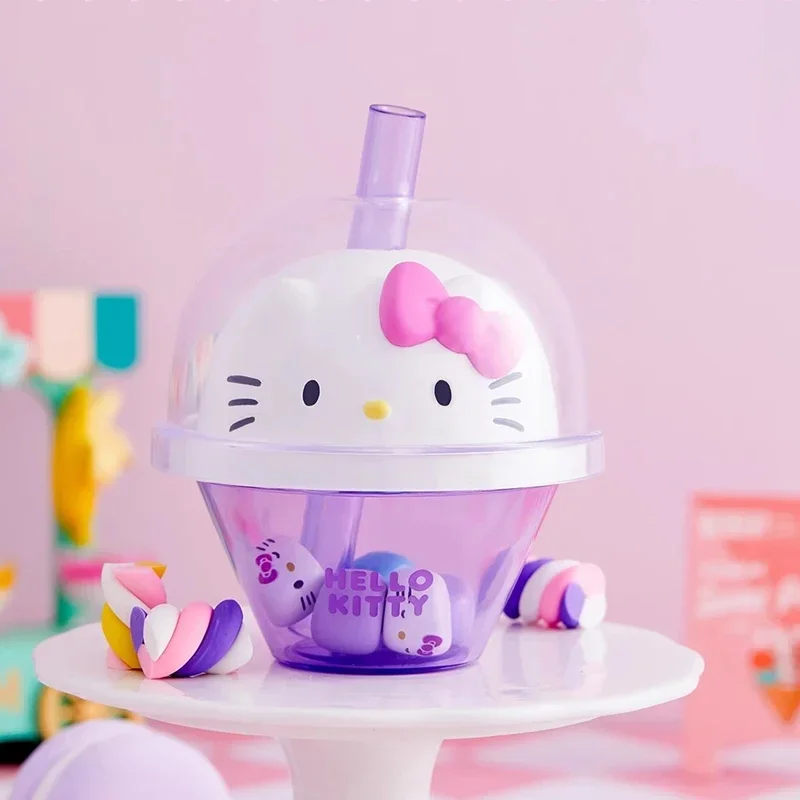 Miniso Sanrio Postacie Bubble Tea Cup Blind Box Hello Kitty Pochacco Ozdoby na biurko Zabawka dla dzieci Prezent urodzinowy