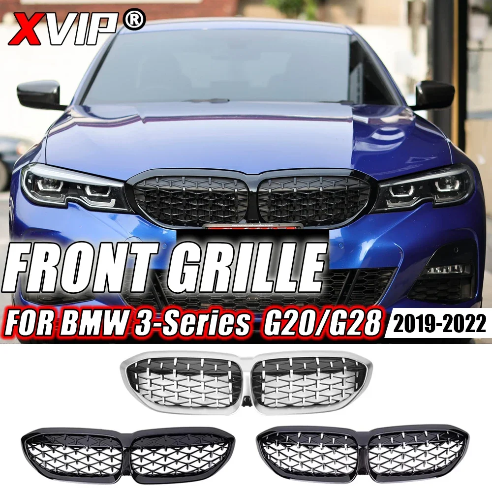 

XVIP Front Kidney Double Slat Diamonds Grille Bumper Mesh Tuning Part For BMW 3 Series G20 G21 G28 LCI 2019-2023 330i 320d M340i