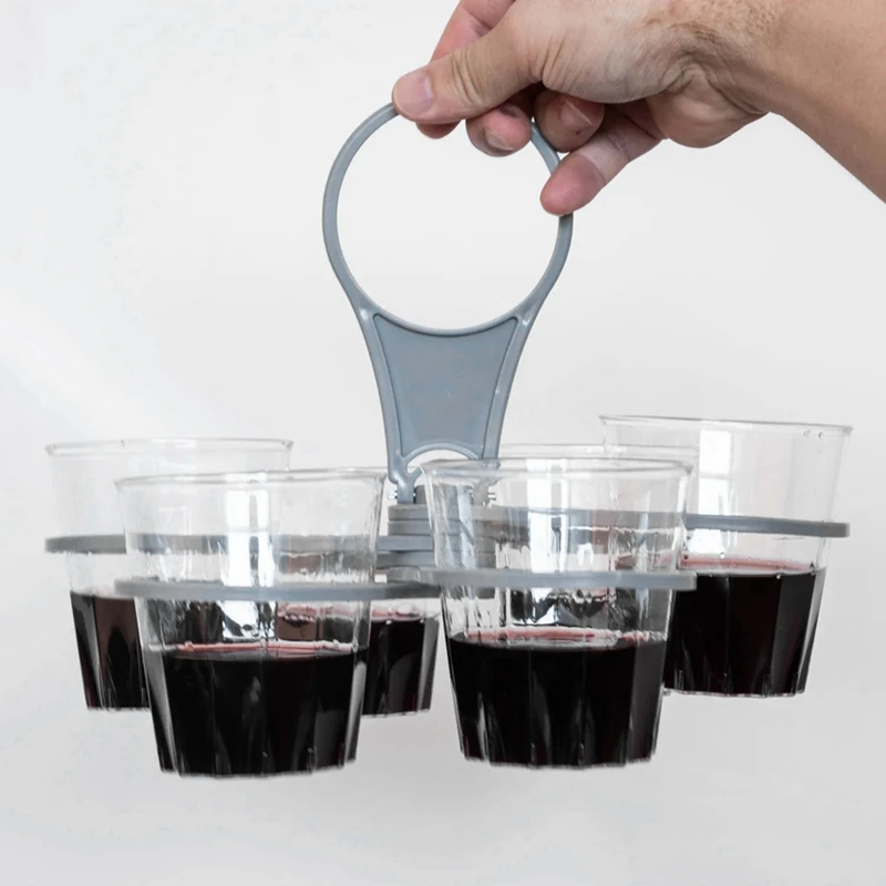 5Pcs Foldable Rotating Portable Glass Coffee Cup Plastic Portable Cup Holder 6 Sticks Cup Lifter.