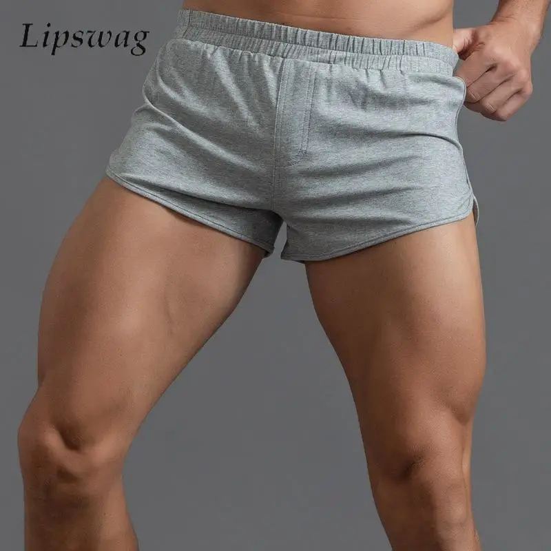 

Spring Summer Casual Elastic Waist Mens Shorts Sports Fitness Breathable Quick-dry Shorts For Men Leisure Solid Color Short pant