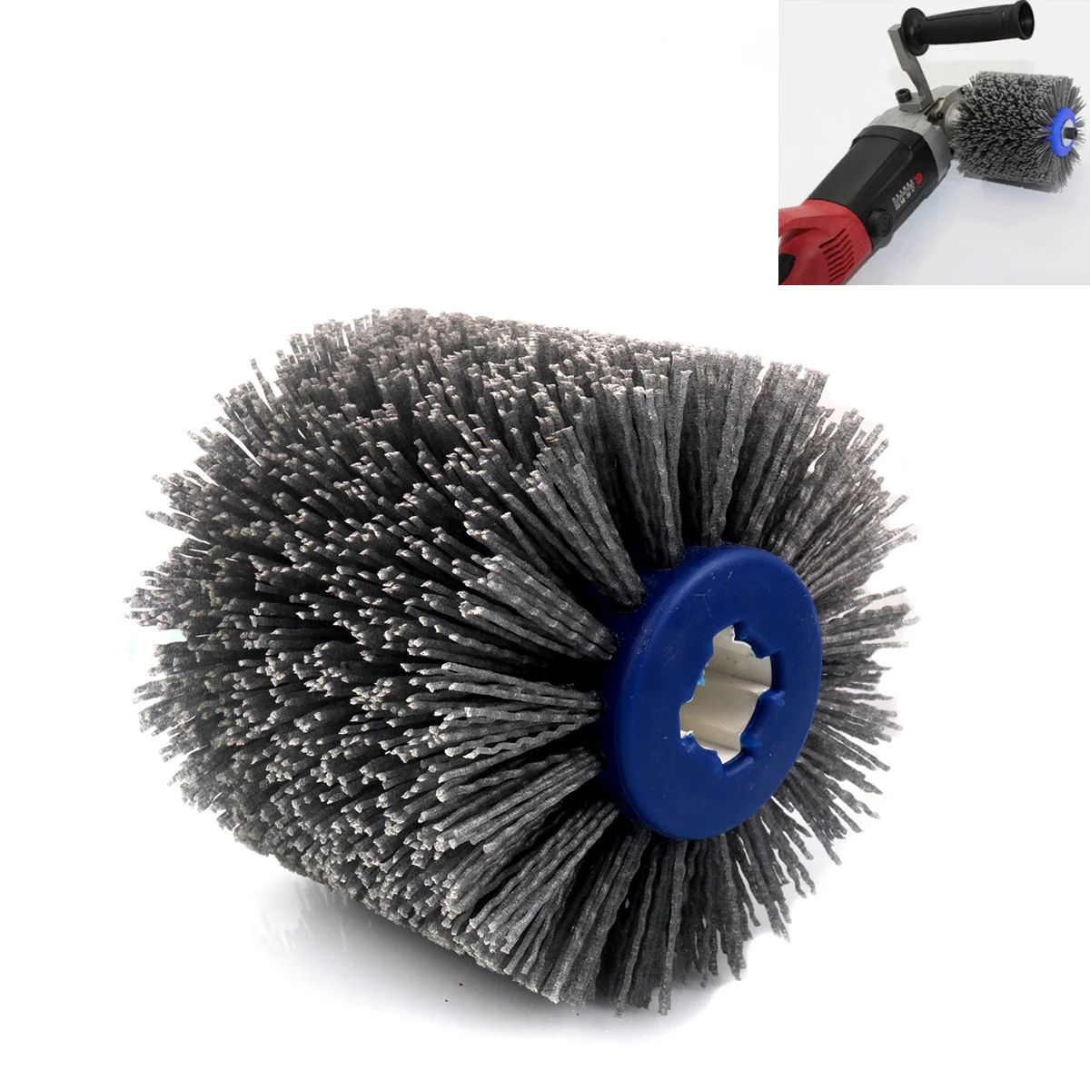 1pcs 80/120 그릿 나일론 연마 와이어 드럼 연마 휠 목공 금속 가공 용 전기 브러시 120*100*19mm