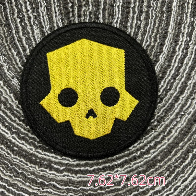 Hell Divers Skull Embroidered Tactical Patches Hook&Loop Patch Democracy Nevre Sleeps Skeleton Head Morale Badge on Backpack