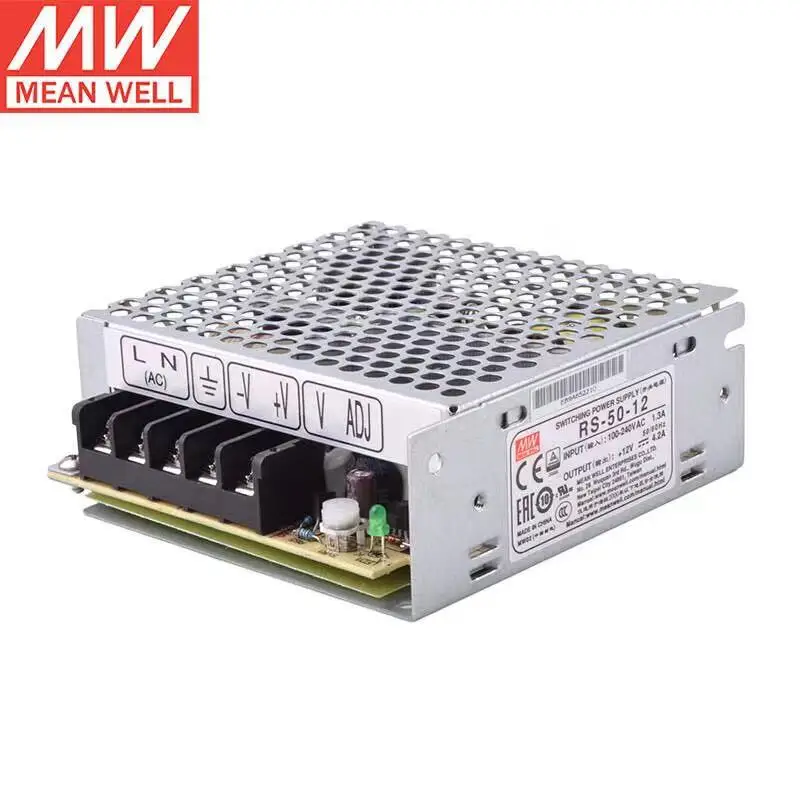 

Taiwan MEANWELL RS-50-12 12V 4.2A 50W AC-DC Single Output Switching Power Led Driver Brand New Original Authentic