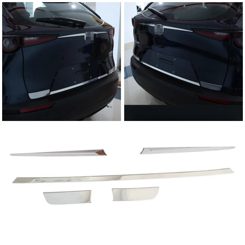 For Mazda CX-30 CX30 2019-2022 2023 Exterior Accessories Door Handle Molding Boot Garnish Rear Trunk Lid Cover Tailgate Trim