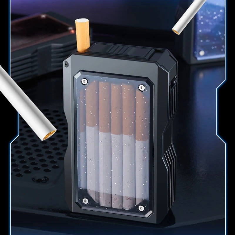 New Three-purpose Cigarette Box Transparent Case Visible Whole Pack 20 Pack Men's Gifts, Anti-pressure Cigarette Box
