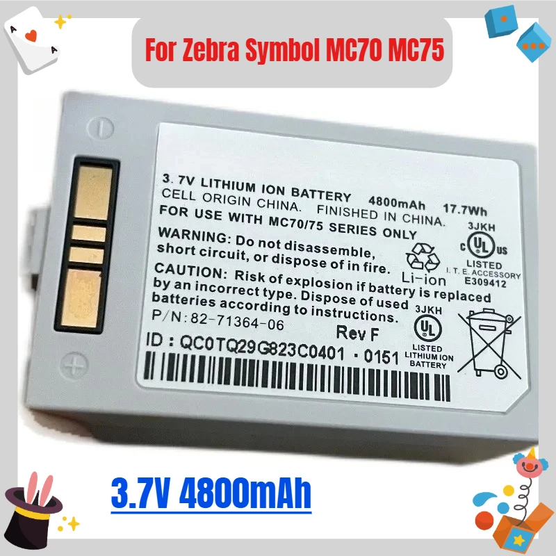

4800mAh For Zebra Symbol MC70 MC75 Collector 82-71364-06 Battery
