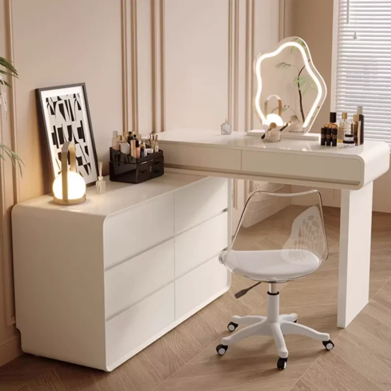 Factory Direct 2026 Beauty Bedside Vanity Table Bedroom Makeup Storage Drawers Dressing Table Modern European System Vestidores