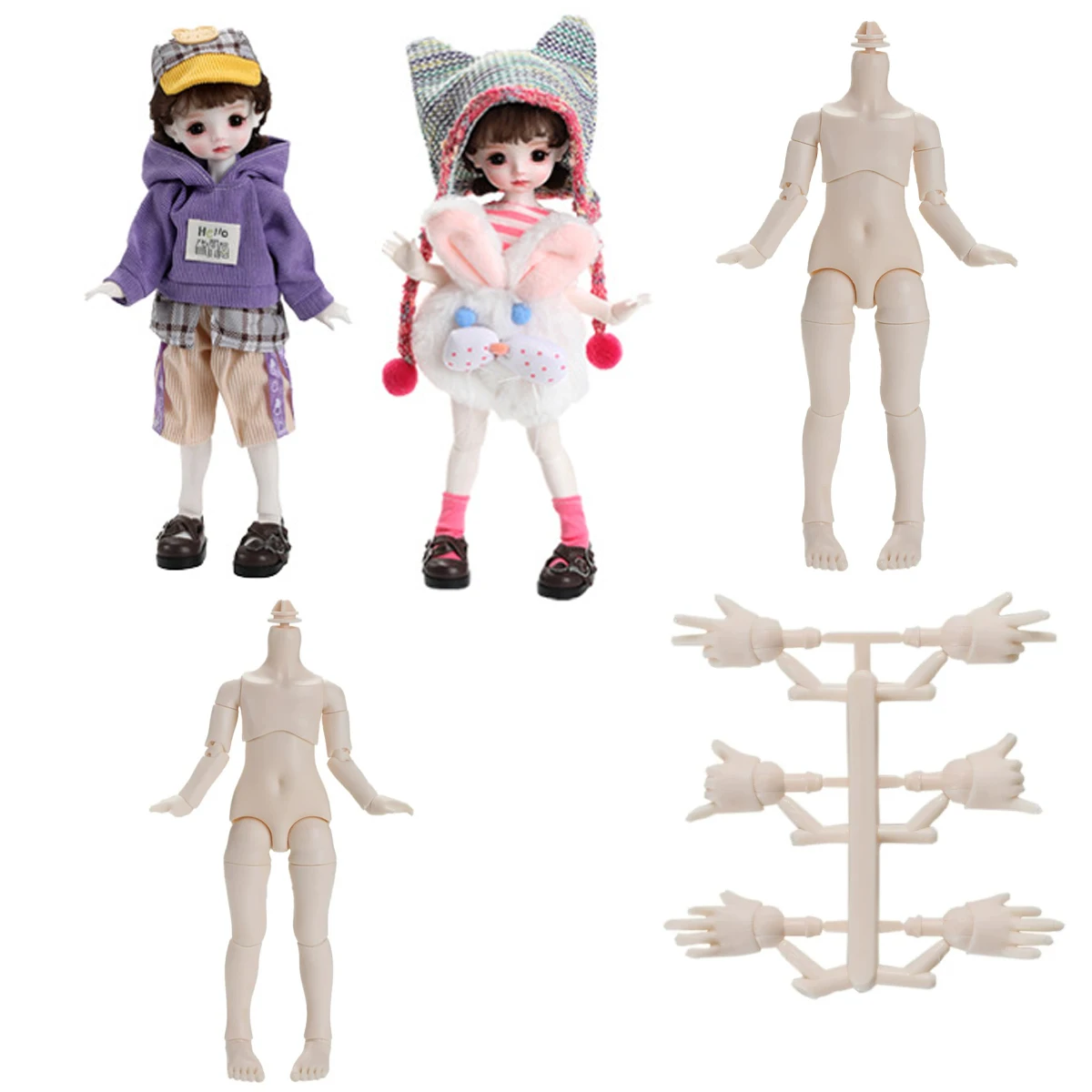 Unique 24cm Female Doll Body High Quality Milky White Pear-Shaped Body Joints Movable 1/6 Action Figure Doll Body Accessoreies
