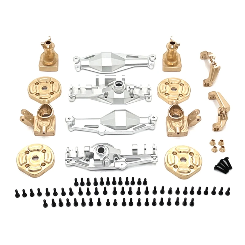 RC Car Front and Rear Axle Housing Brass Cup C Bridge Cover Kit for 1/12 H12Y H12Y+ RC Car Accessories Silver